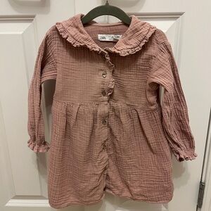 Zara Kids Dusty Pink Ruffle Dress